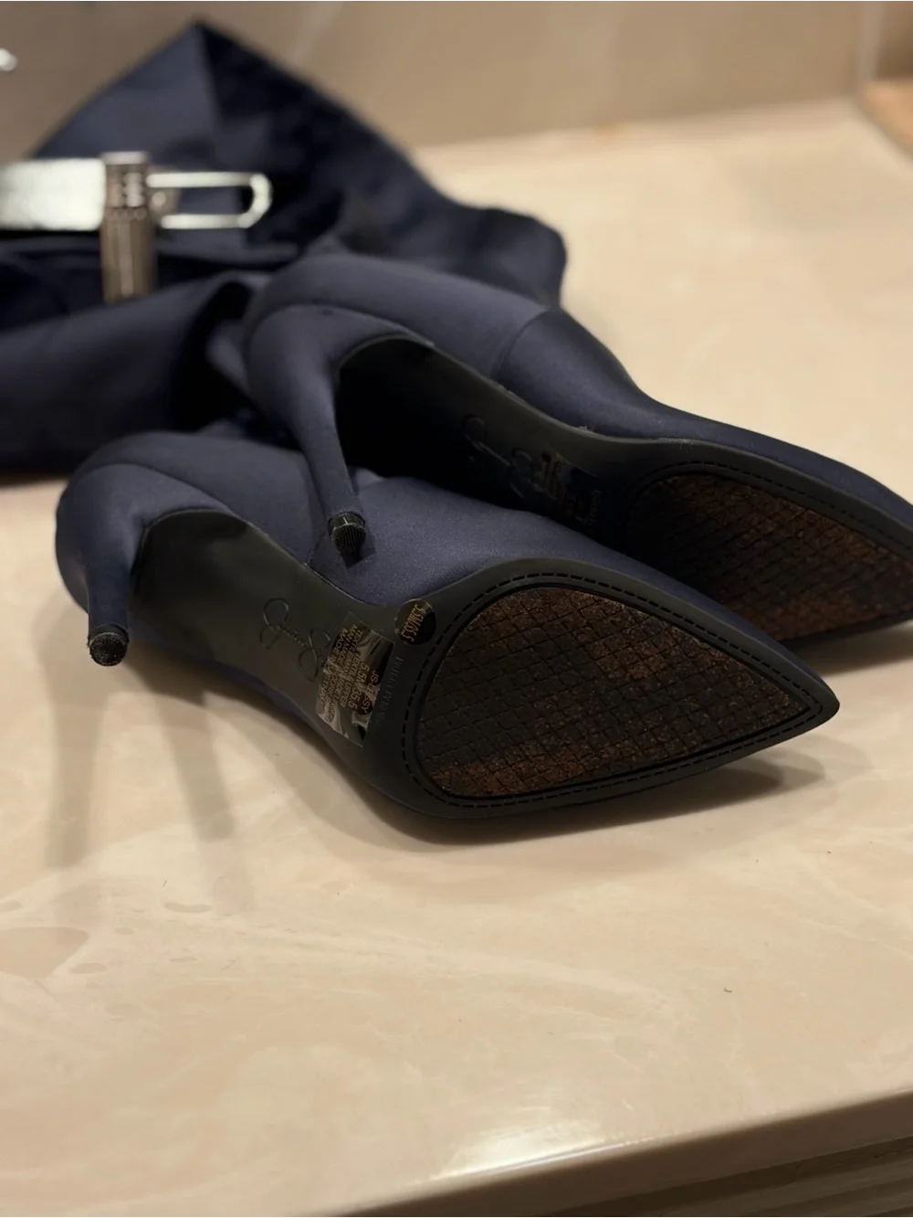 Jessica Simpson Navy Over-the-Knee Stiletto Boots